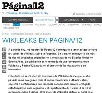 Wikileaks entrega a diario argentino Página12 miles de cables de EEUU sobre Argentina