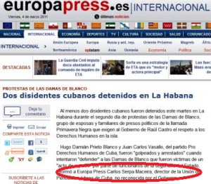 No sólo Radio Martí; también Europa Press y otros medios reproducían mentiras sobre Damas de Blanco