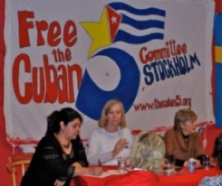 Ofrece Cindy Sheehan en Suecia conferencia en solidaridad con los 5 y rechaza exclusión de Cuba en Cumbre de las Américas